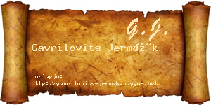 Gavrilovits Jermák névjegykártya